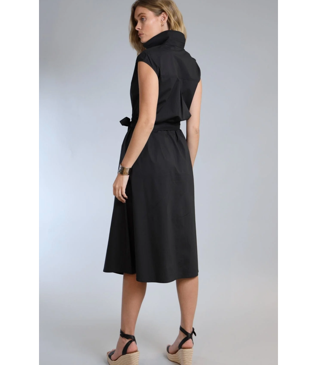 Lola + Sophie D3306 stretch poplin belted shirtdress