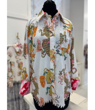 Dizzy lizzie Cape cod fringe blouse