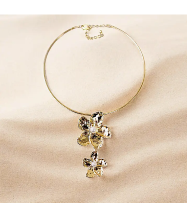 Bijoux Envie Flower Gold  Collar Necklace