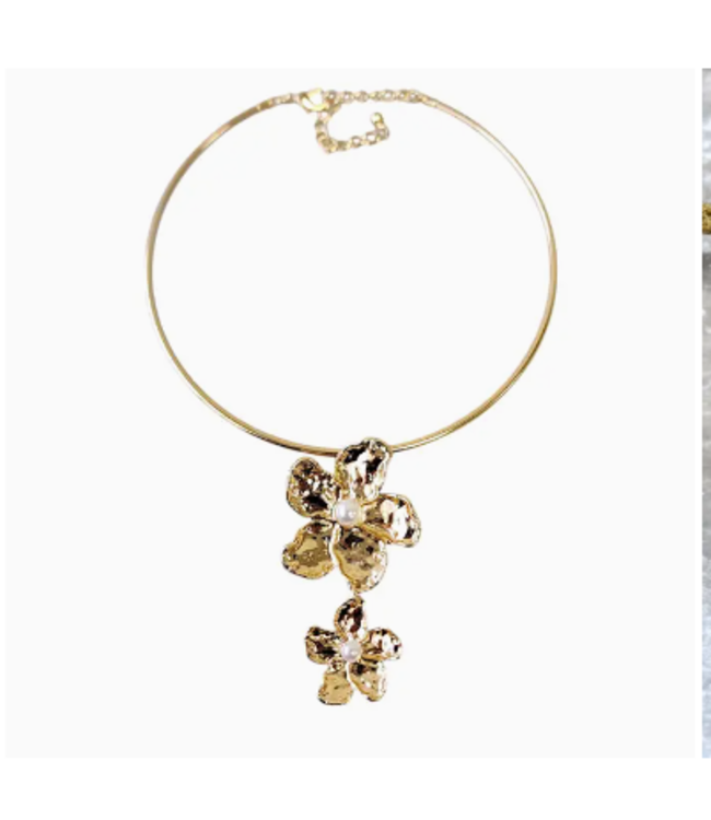 Bijoux Envie Flower Gold  Collar Necklace