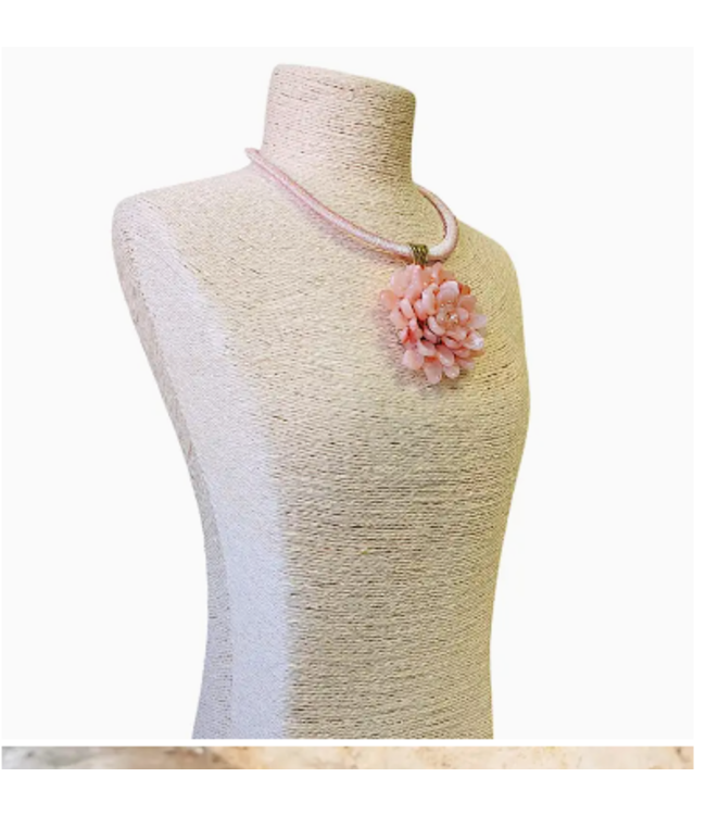 Bijoux Envie Flower Necklace Pink N4349