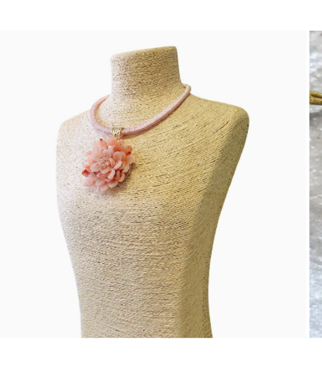 Bijoux Envie Flower Necklace Pink N4349