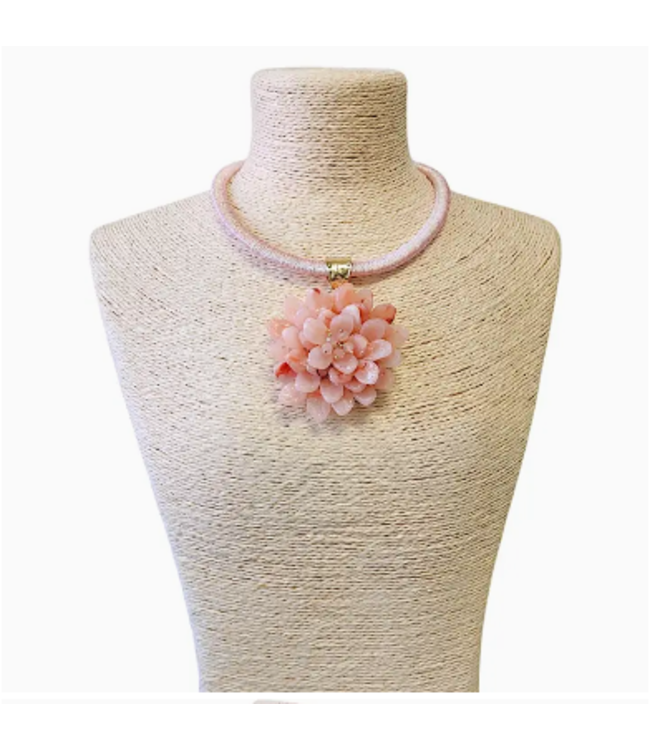 Bijoux Envie Flower Necklace Pink N4349