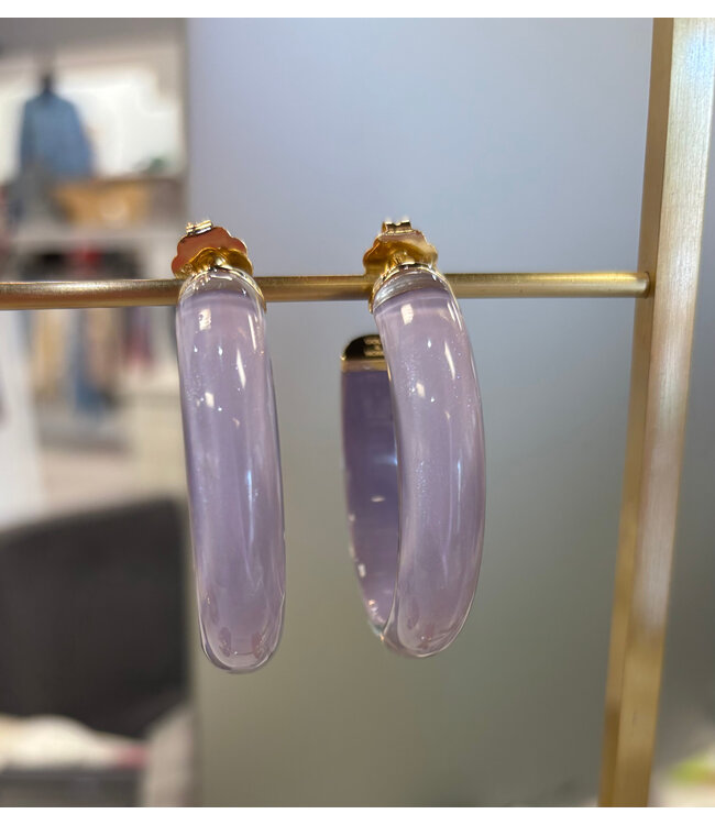 Gold & honey E1483 2" medium illusion hoops