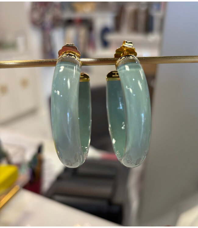 Gold & honey E1483 2" medium illusion hoops