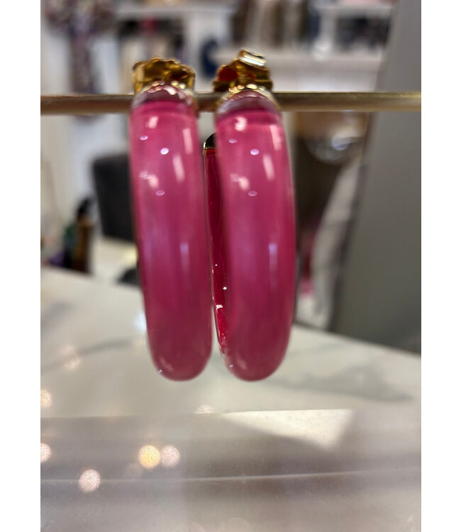 Gold & honey E1483 2" medium illusion hoops