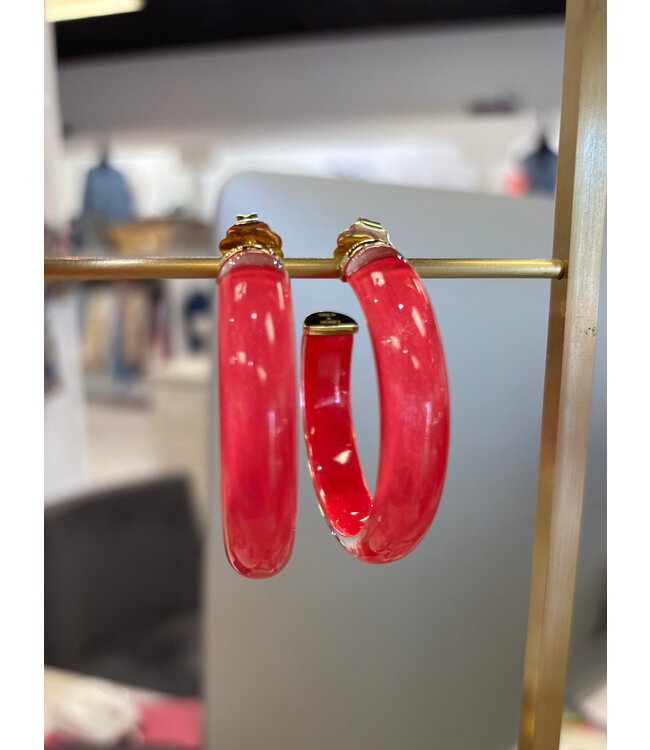 Gold & honey E1483 2" medium illusion hoops