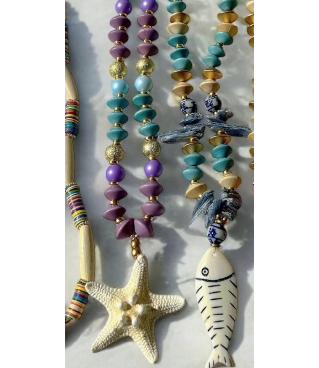 Tweeds and beads island necklace