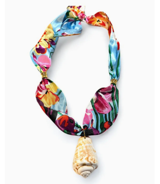 tweeds and beads Tweeds and beads shell -abrate scarf necklace