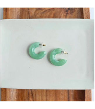 Spiffy & Splendid Spiffy & Splendid Chloe Hoops in Sage - CHLO0494