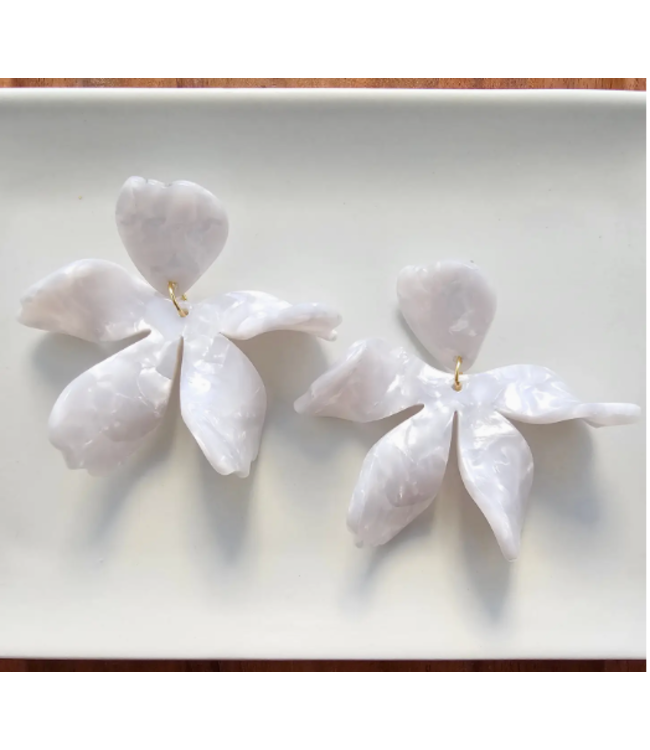 Spiffy & Splendid Jasmine Earring- Pearl Summer Flower- JASM1015