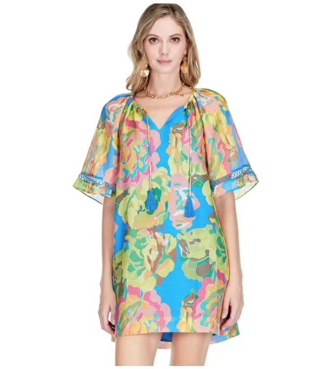 Jade Trimmed Peasant Dress 73F9958