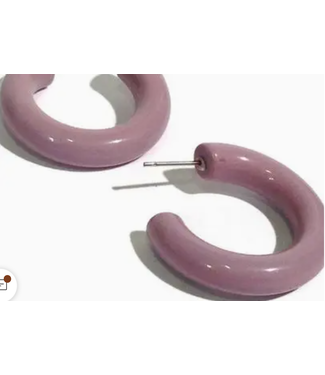 Lettie Lovendale Lettie Lovendale Lavender Shiny Lucite Tube  Hoop TTUBE-PU3