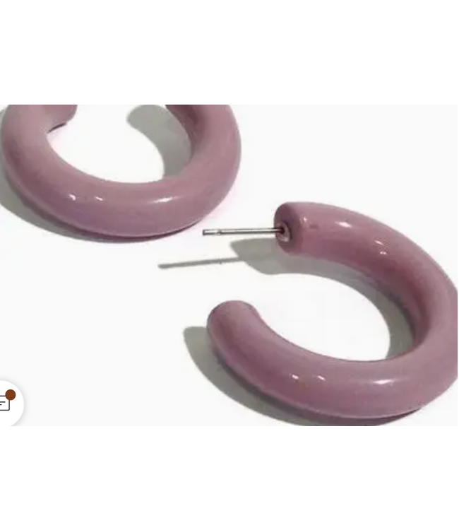 Lettie Lovendale Lavender Shiny Lucite Tube  Hoop TTUBE-PU3