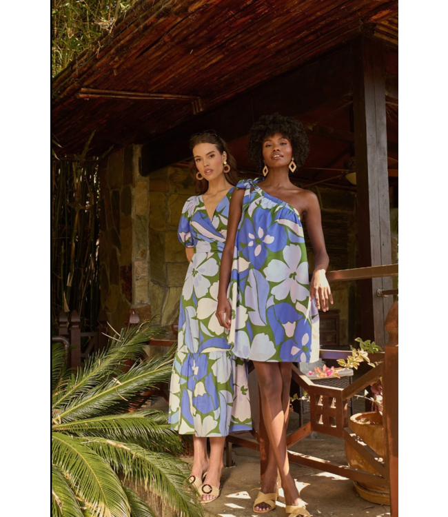 Sugarlips Dayana Floral Poplin Wrap Midi Dress - STD13615APB