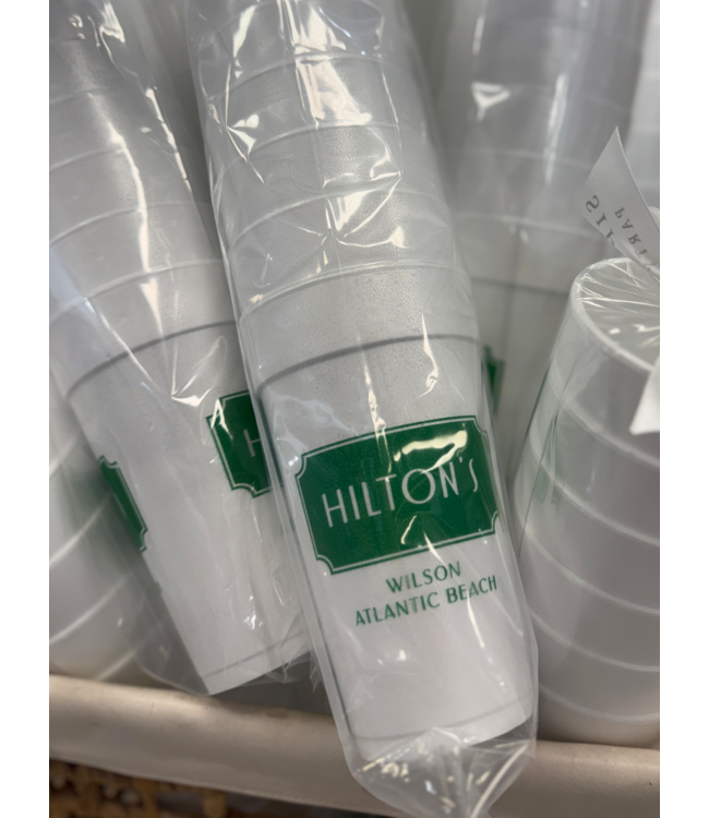 Sip Hip Hooray Hiltons styrofoam cups