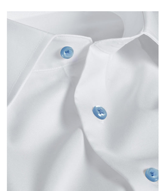 David Donahue Trim Barrel Cuff Shirt White-TBCSB4130110