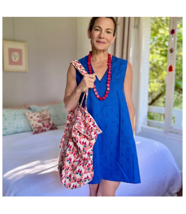 Beastly Threads Royal Blue Staghorn Sleeveless Shift Dress