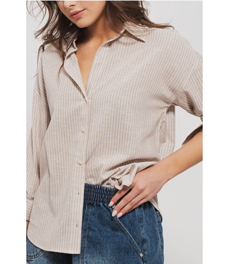 Urban Daizy Urban Daizy Timeless Pinstripe Professional Shirt- UD10327TN