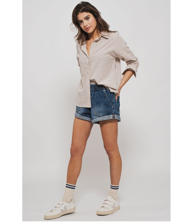 Urban Daizy Timeless Pinstripe Professional Shirt- UD10327TN