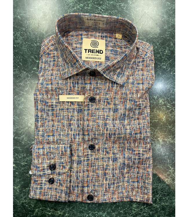 Trend Long Sleeve Random Print Orange Multi