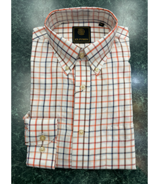 Long Sleeve Twill Check Orange Multi