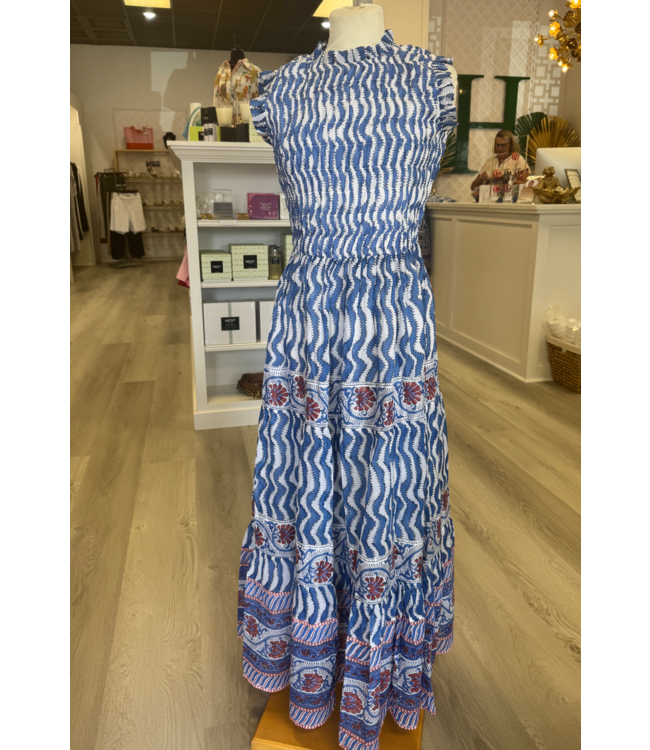 Oliphant Sleeveless Smocked Maxi 1141N