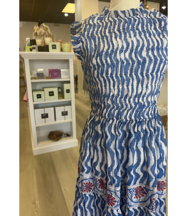 Oliphant Sleeveless Smocked Maxi 1141N