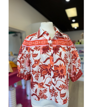 joyjoy Joy Joy  Round Yoke Blouse #4875