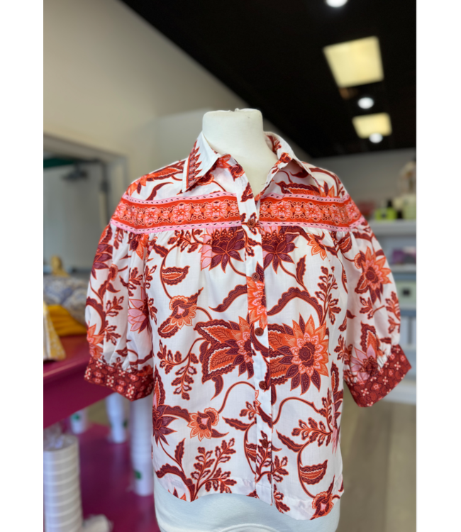 Joy Joy  Round Yoke Blouse #4875