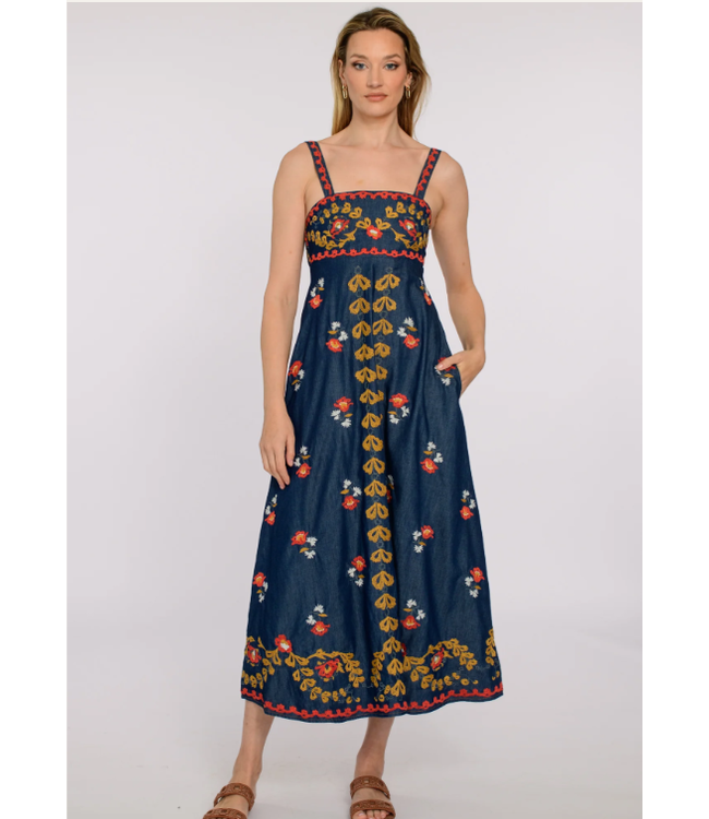Annalisa Dress Denim Embroidery 179236