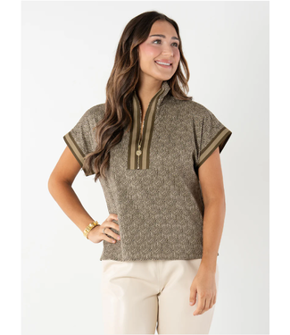 Emily McCarthy Poppy Pullover Green Tonal Monogram