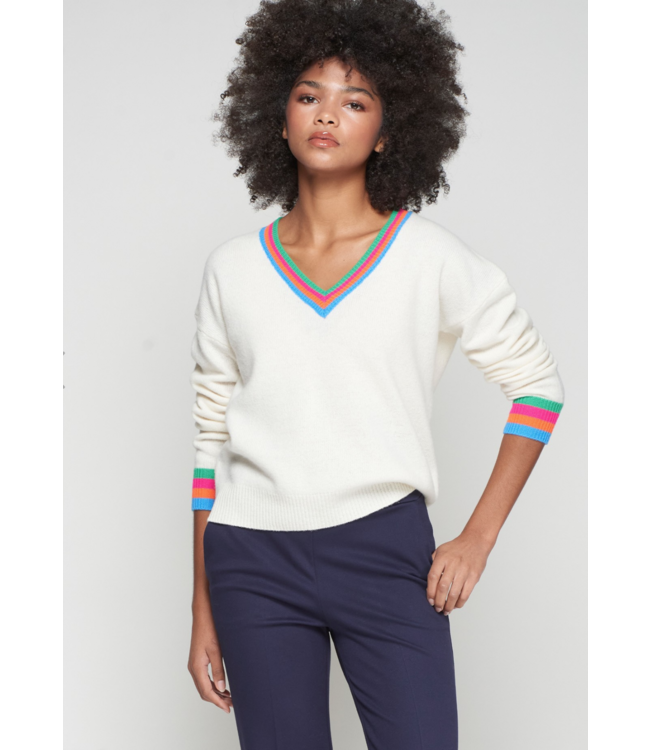 Vilagallo V neck Striped Sweater #32740