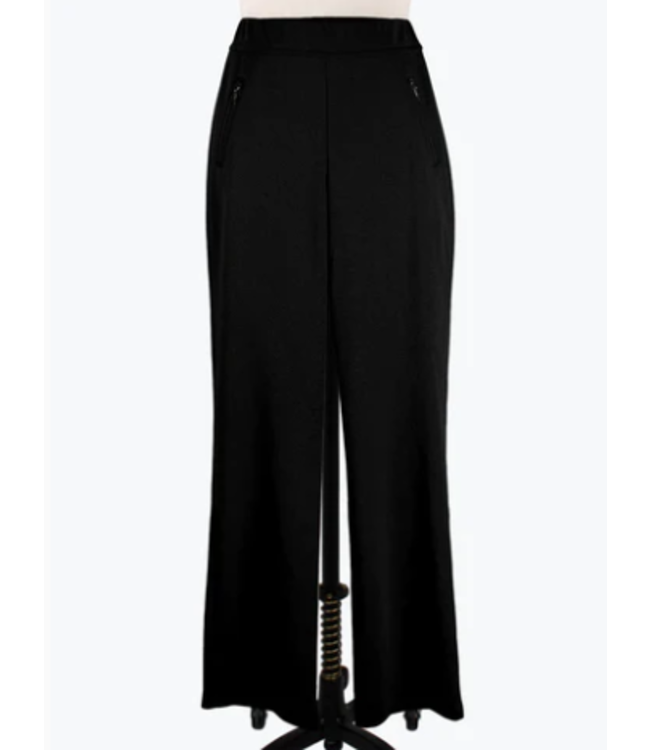 Pull On Straight Fit Pants, Black
