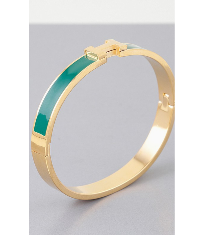 Bright H Cuff Bracelet- green
