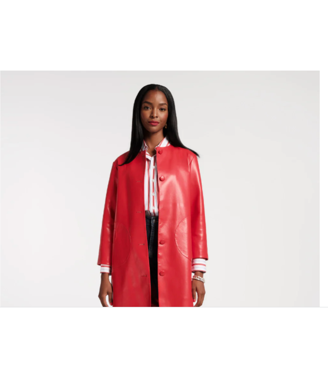 Frances Valentine Mod Jacket Faux Leather Geranium-840398738426