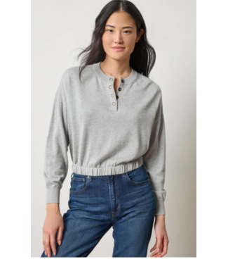 lilla p Lilla P Elastic Waist Henley Sweater