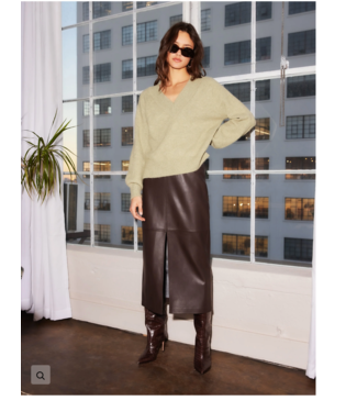 Fifteen Twenty Fifteen Twenty Kaia Leather Midi Skirt