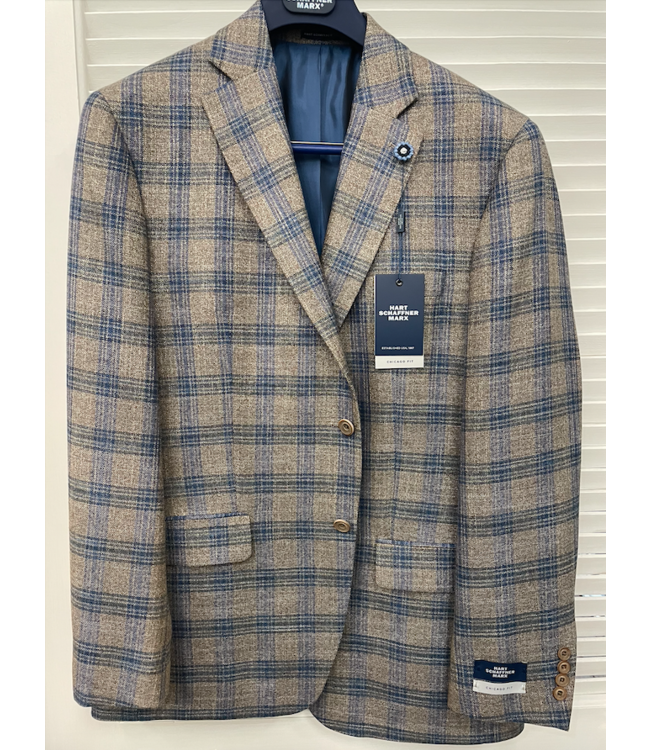 hart schafner marx Chicago Fit Sport Coat Tan/Blue Z870135H102