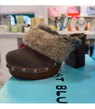chocolat blu Fadia Dark Brown Suede Clog