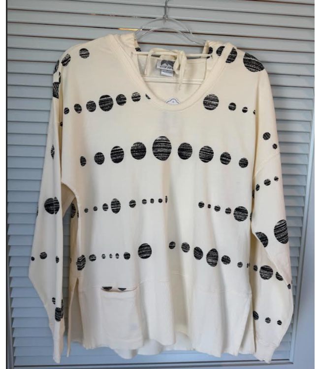 Wild Palms L/S  Distressed Dot Hoodie