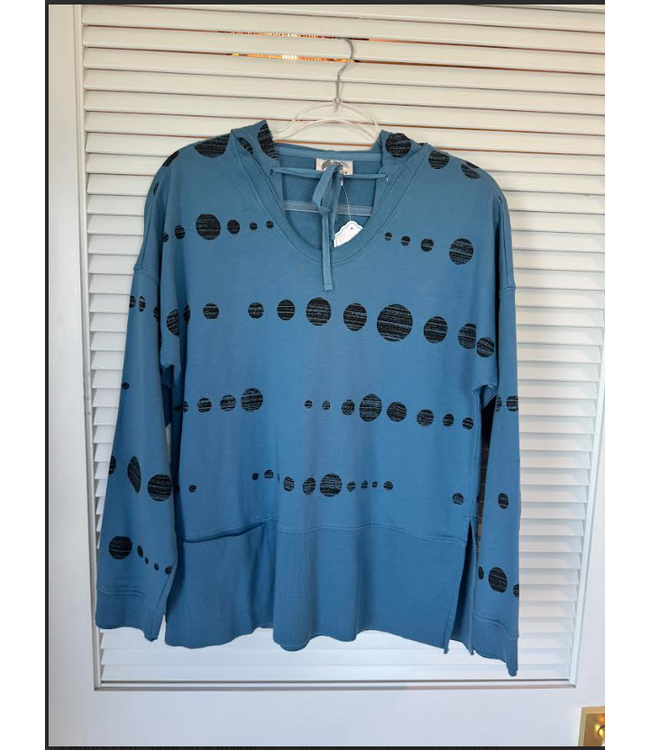 Wild Palms L/S  Distressed Dot Hoodie