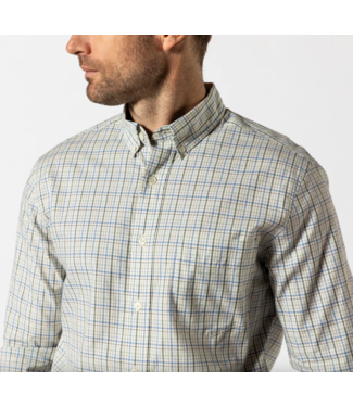 Cooper Plaid Cotton Twill Sport Shirt Lake Blue