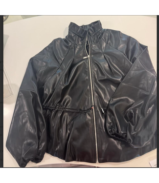 Damee Vegan Leather Drawstring JKT-4899