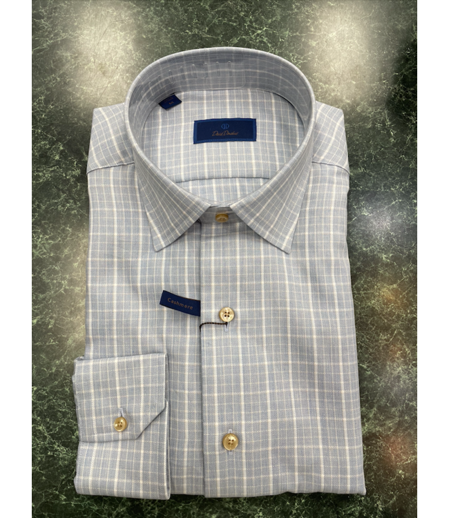 Casual Spread Collar Cashmere Sport Shirt Sky Check