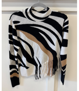 Brodie Cashmere Brodie Cashmere #080 Fringe mock neck