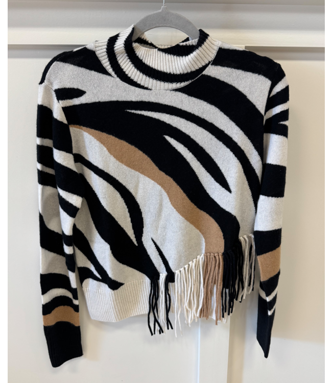 Brodie Cashmere #080 Fringe mock neck