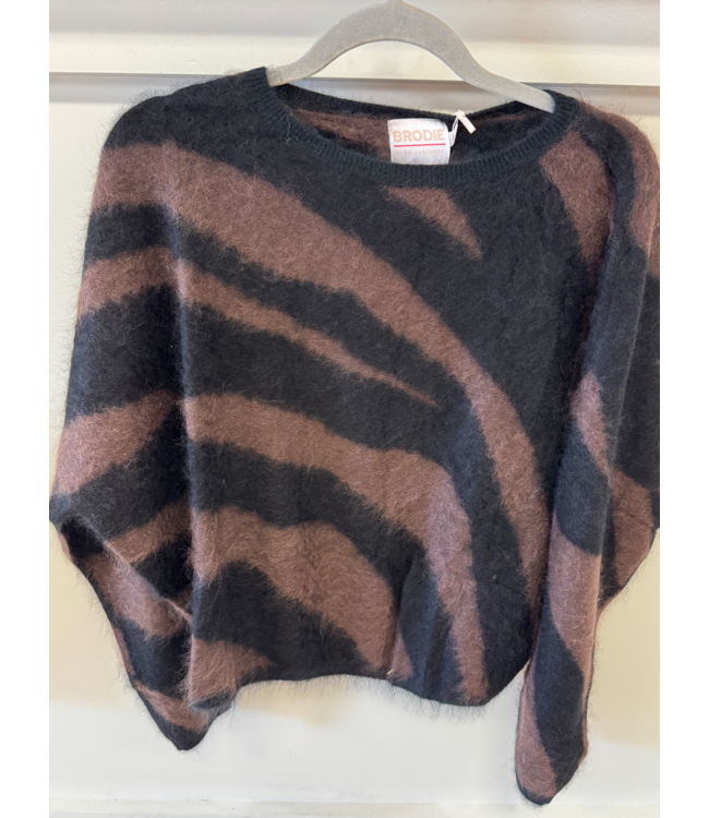 Brodie cashmere #127 Brushed zebra crew