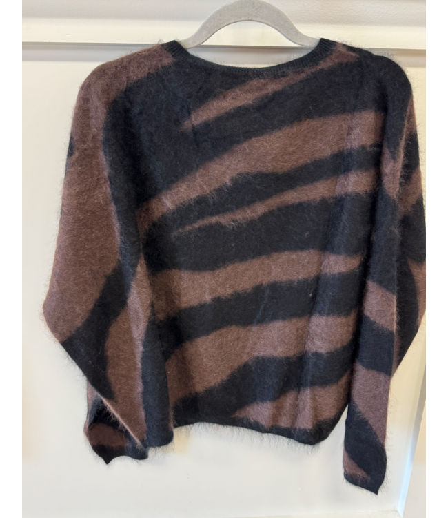 Brodie cashmere #127 Brushed zebra crew