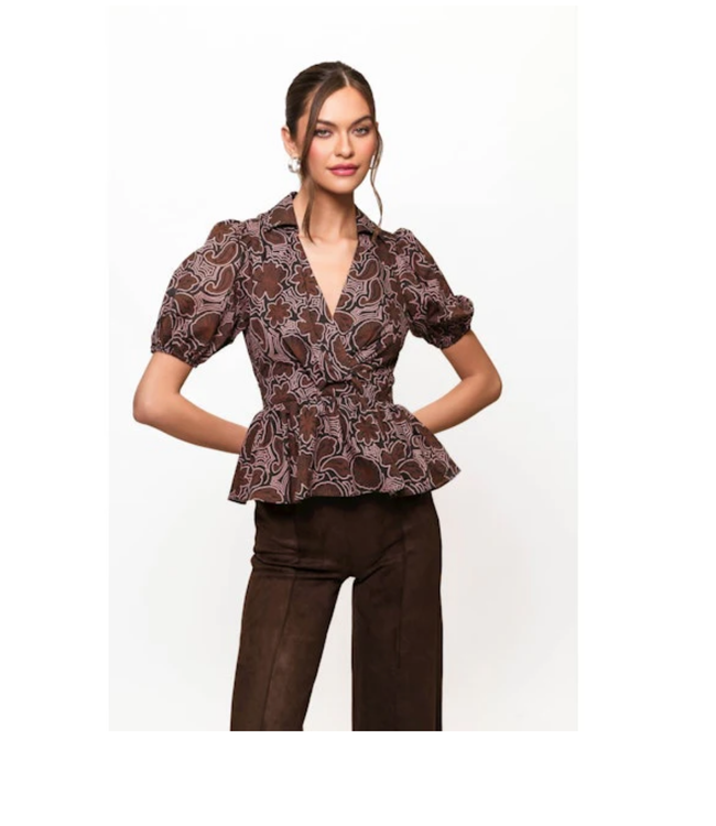 peplum Puff Sleeve Top